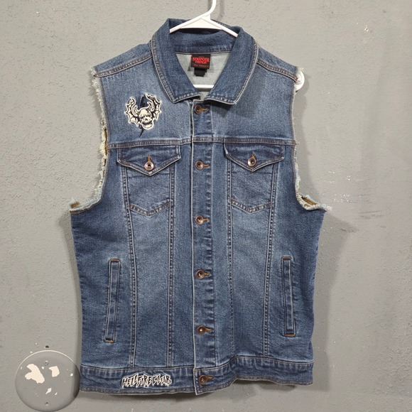Stranger Things Other - Our Universe Stranger Things Hellfire Club Denim Vest Men's M Demobat Slayer